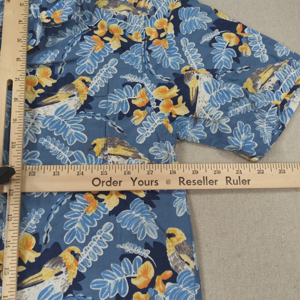 Patagonia Pataloha Hawaiian Shirt Mens Smal Blue Floral Camp Collar - Picture 6 of 11